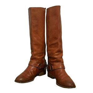 Coach VTG Natalie Brown leather harness tall Riding boots Women's 6B